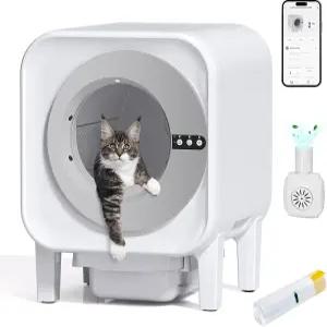 자동 고양이 쓰레기통 앱 제어 기능이 있는 셀프 청소 멀티 가정용 75리터 대형 적외선 및 무게 센서 냄새