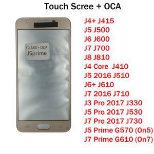 삼성 갤럭시 J3 J4 J4+ J5 J6 J6+ J7 J8 Pro Plus On5 On7 프라임 코어 2016 2017 터치 스크린 전면 외부 유리 + OCA