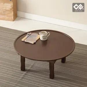 마루하우스 수련 엔틱 690 원형 밥상 접이식 교자상 690x690)