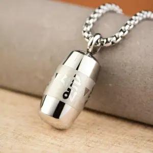 티타늄 약통 목걸이 캡슐 알약 보관함 휴대용 방수