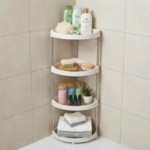 코너 공간활용 쉬운 물빠짐 욕실 주방 다용도 정리선반 4단