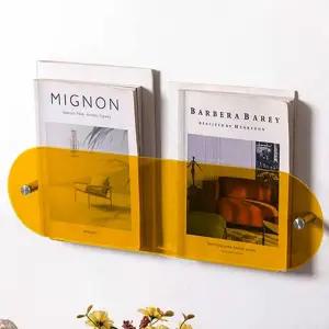 아크릴 벽 선반 인테리어 투명 수납 무타공 벽 선반 거실 진열대 책장 욕실