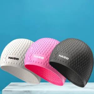 물방울 수영모자 프리 성인 남녀공용 실리콘 수영모자 수영모 방수 용품