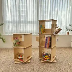 [펀펀키즈]키가 자라는 유아 어린이 키즈 회전책장 하부장