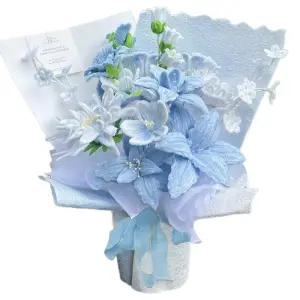 꽃다발키트 취미 만들기 미스트블루백합로즈클립보드미포함