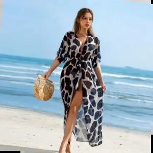 바다 KWW 1004 롱 로브 비치 비키니 커버업 시스루 가디건