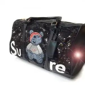 SURE 여행용 골프용 실버 보스턴백 반짝 46CM 46CM 여행용 보스턴백 블랙