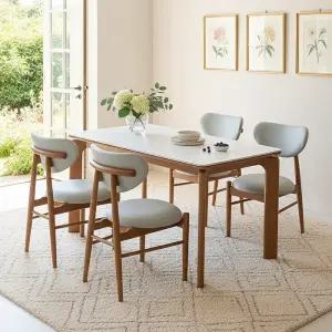 보루네오 플랫 원목 세라믹 4인용 식탁세트 (의자4)