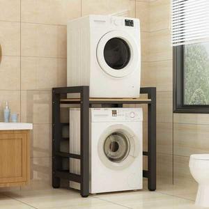 세탁기 건조기 철제 2겹 세탁기건조기선반 롤러 프레임 정리대 2단 라이트월넛 화이트 노멀 3단
