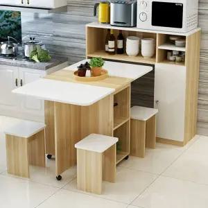 아일랜드식탁겸수납장 홈바형 폴딩테이블 이동식 다용도 접이식식탁