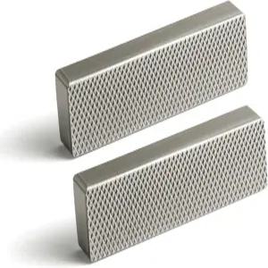 구키 6팩 1 1/4인치 새틴 니켈 너클 캐비닛 풀 모던 바 핸들 서랍 서랍장 가구 하드웨어용 텍스처 그립