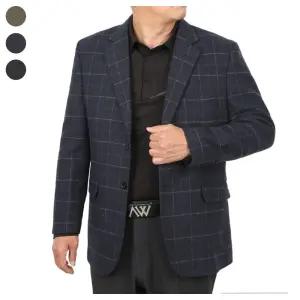 [리빌모아]남자 간절기 국내제작 체크 울 콤비자켓 DA-L-CO-Q001-네이비