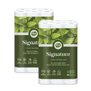 클리어 시그니처 4겹 화장지 30m 30롤 2팩 (60롤)
