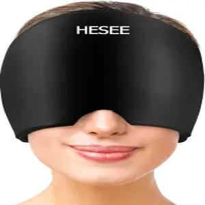 편두통 캡 모자 온열 및 냉찜질 스트레스 를 위한 두통 마스크 용 스 팩 헤드 랩 눈 긴장감 블랙