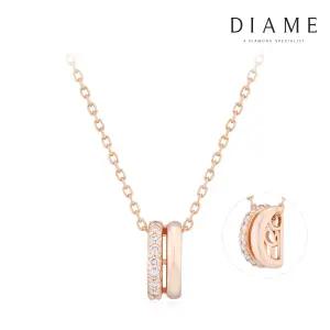 로즈 14K골드 랩그로운 다이아몬드 목걸이 FGDN1281WLAB