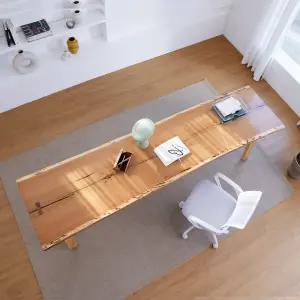 우드슬랩 북미산오크 통원목 책상테이블 2600/맞춤제작가능/유리막UV코팅