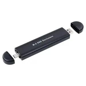 NVME and NGFF호환 블랙 3.0 C타입 SSD케이스 M.2 USB NGFF 외장형하드케이스