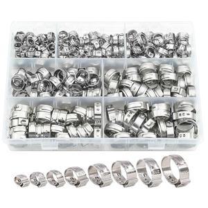 싱글 이어 호스 클램프, 304 스테인레스 스틸 PEX 파이프 조인트, 비계단식 압축 링 14 인치-18 인치, 130