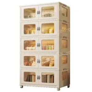 투명접이식다용도수납장 이동식 접이식 대용량 너비 투명