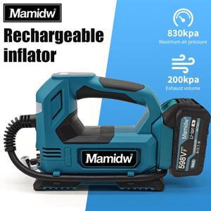 디지털 압력 게이지가 포함 무선 전기 에어 펌프 타이어 인플레이터 컴프레서 /Makita/Milwaukee 배터리 핀