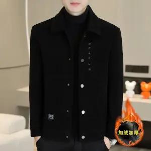 남성 나들이에 어울리는 겨울 자켓 재킷 상의 추동 쇼트 숏 모직 코트 캐주얼 기모 블랙 MODU4