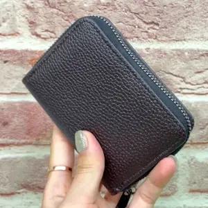 지퍼형 브라운 카드홀더 카드지갑 아코디언 카드홀더 가죽카드지갑 여성카드지갑