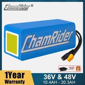 ChamRider 배터리 48V 36V 리튬 팩 Ebike 30A 40A 350W 18650 셀 자전거 전기 스쿠터