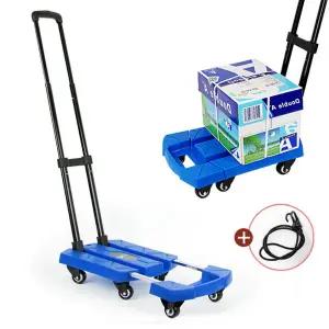 핸드카트 미니대차 확장형 XLH-TC03B(블루) 200kg적재 고정와이어포함 받침대확장기능