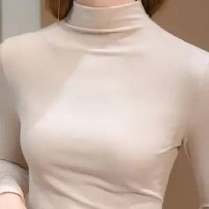 여성 부드러운 모크넥 목폴라 긴팔티 간절기 패션 1P 데일리 기본 티셔츠