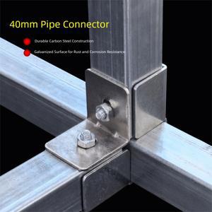 스텐 피팅 40 40mm 사각 튜브 커넥터 아연 도금 탄소강 스틸 조인트 고정 파이프 클램프 무땜납 클립 패스너