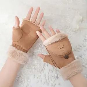 벙어리 겨울 스웨이드 반장갑 여자 방한템 무스탕 겨울장갑 터치장갑 핸드폰장갑 방한장갑 스마트폰장갑