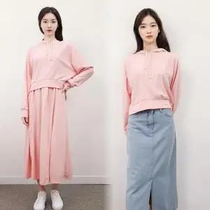 겨울 가을 세트 원피스 등원룩 후드티 롱 피치기모 피치기모 편안한옷차림