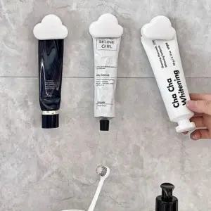 무타공 치약걸이 구름 치약홀더 디스펜서 꽂이 거치대_24381455