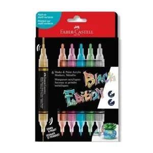 파버카스텔 블랙에디션 메탈릭 마커 6색 28 55 17 1개입) 블랙에디션 메탈릭 마커 6색 28 55 17