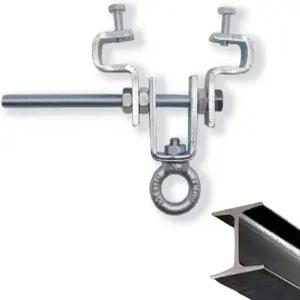 YUEERIO 헤비 듀티 스틸 빔 클램프 백 적합 I-Beam 2.48 에서 8.46 까지 550파운드 1팩 견딜 수 있습니다