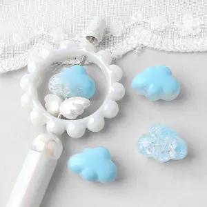 싼비즈 [6717-02]아크릴비즈 볼펜꾸미기 볼꾸재료 아이스크랙구름 19x14mm ,1개