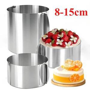 430 스테인리스 스틸 8-15cm 텔레스코픽 무스 링 녹 방지 눈금 표시 높이 조절 가능 베이킹 케이크 가족용