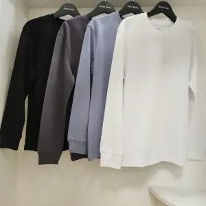 HC15  공용 봄 베이직 무지 면 소매시보리 라운드 긴팔 티서츠  NTZ260
