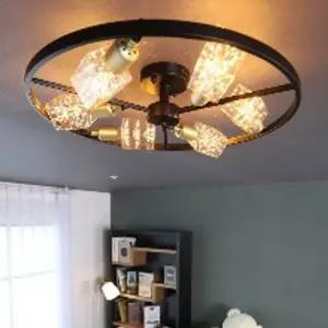 [하프클럽/]직부 팬던트 조명 블랙 부품 온 6등 17852-6