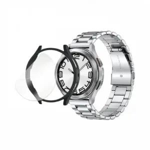 갤럭시워치6 44mm 하드 케이스 원터치 메탈 스트랩 PPF 필름