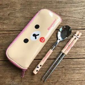 ( )코리락쿠마 얼굴 슬림 수저 케이스세트