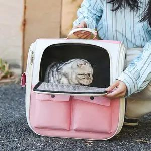 ( )포에버펫 반려동물 백팩 이동가방 고양이 이동장 애견가방 핑크