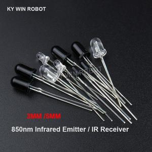 아두이노용 LED 적외선 이미터 및 IR 수신기 다이오드 10 쌍 3mm 850nm