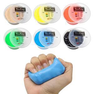 재활, 운동, 손 시어피, 작업 요법, 강화, 운동 능력 향상, 스트레스 해소를 위한 캔두 테라퓨티 플러스 퍼티 1파운드 6피스 세트