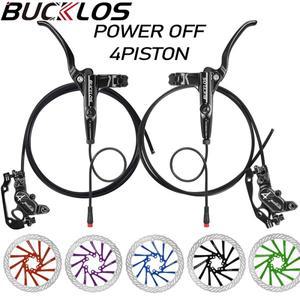 BUCKLOS 4피스톤 전기자전거 유압 브레이크 세트 2핀 전원 차단 전동 스쿠터 디스크 전기 접이식