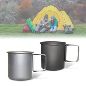 캠핑 손잡이컵 등산 백패킹 알루미늄 휴대용 머그스텐레스컵 사무실 스탠 이중 스테인리스 등산용 보온보냉