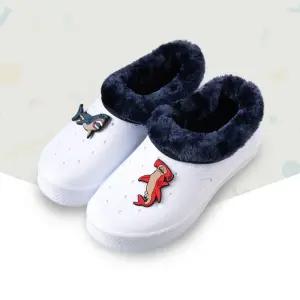 에이블 죠스 겨울 실내화흰실 초등학생 키즈 학교 PVC 슬리퍼 털실 퍼실 어린이