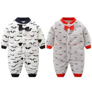 원가이하 콧수염패턴 리본타이 긴팔우주복 700215아기외출복 유아 신생아 겨울 신생아옷 실내복