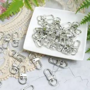 [하프클럽/]D링 열쇠고리 키링(은색)소모품 백개입x1봉