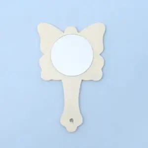 [하프클럽/]합판나무손잡이거울(나비)부품 100개